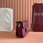 GUCCI 25S HORSEBIT 1955 MINI BAG 26 CM IN DARK RED CALFSKIN WITH GOLD HARDWARE - Image 12