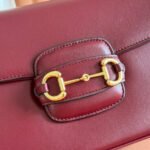 GUCCI 25S HORSEBIT 1955 MINI BAG 26 CM IN DARK RED CALFSKIN WITH GOLD HARDWARE - Image 16