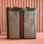 GUCCI 25S TOTE BAG 43 CM IN DARK BROWN MIX BEIGE LAMBSKIN WITH GOLD HARDWARE - Image 2