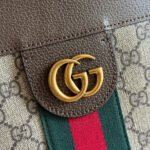 GUCCI 25S TOTE BAG 43 CM IN DARK BROWN MIX BEIGE LAMBSKIN WITH GOLD HARDWARE - Image 13