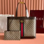 GUCCI 25S TOTE BAG 44 CM IN DARK BROWN MIX BEIGE LAMBSKIN WITH GOLD HARDWARE - Image 10