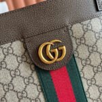 GUCCI 25S TOTE BAG 44 CM IN DARK BROWN MIX BEIGE LAMBSKIN WITH GOLD HARDWARE - Image 13