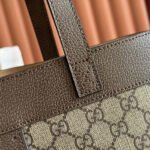 GUCCI 25S TOTE BAG 44 CM IN DARK BROWN MIX BEIGE LAMBSKIN WITH GOLD HARDWARE - Image 5