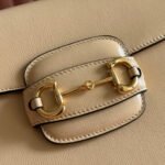 GUCCI 25S HORSEBIT 1955 MINI BAG 35 CM IN LIGHT WARM BEIGE CALFSKIN WITH GOLD HARDWARE - Image 5