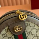 GUCCI 25S OPHIDIA MINI ROUND SHOULDER BAG 18 CM IN DARK BEIGE AND BROWN CALFSKIN - Image 6