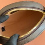 GUCCI 25S OPHIDIA MINI ROUND SHOULDER BAG 18 CM IN DARK BEIGE AND BROWN CALFSKIN - Image 18