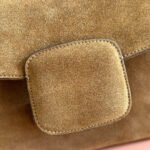 GUCCI 25S HORSEBIT 1955 30 CM IN BROWN SUEDE WITH GOLD HARDWARE - Image 12