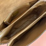 GUCCI 25S HORSEBIT 1955 30 CM IN BROWN SUEDE WITH GOLD HARDWARE - Image 6