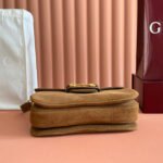 GUCCI 25S HORSEBIT 1955 30 CM IN BROWN SUEDE WITH GOLD HARDWARE - Image 4