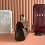 GUCCI 25S HORSEBIT 1955 MEDIUM SHOULDER BAG 29 CM IN BROWN CALFSKIN WITH GOLD HARDWARE - Image 2