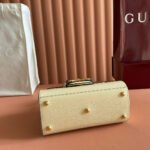 GUCCI 25S HORSEBIT 1955 MEDIUM SHOULDER BAG 22 CM IN CREAM WHITE CALFSKIN WITH GOLD HARDWARE - Image 5