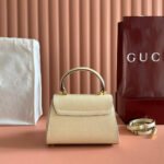 GUCCI 25S HORSEBIT 1955 MEDIUM SHOULDER BAG 22 CM IN CREAM WHITE CALFSKIN WITH GOLD HARDWARE - Image 13