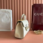GUCCI 25S HORSEBIT 1955 MEDIUM SHOULDER BAG 29 CM IN CREAM WHITE CALFSKIN WITH GOLD HARDWARE - Image 12