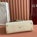 GUCCI 25S HORSEBIT 1955 MEDIUM SHOULDER BAG 29 CM IN CREAM WHITE CALFSKIN WITH GOLD HARDWARE - Image 6