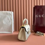 GUCCI 25S HORSEBIT 1955 MEDIUM SHOULDER BAG 22 CM IN BEIGE CANVAS AND CREAM WHITE CALFSKIN WITH GOLD HARDWARE - Image 11