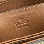 GUCCI 25S HORSEBIT 1955 MEDIUM SHOULDER BAG 22 CM IN DARK BEIGE CANVAS AND BROWN CALFSKIN WITH GOLD HARDWARE - Image 9