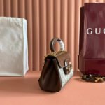 GUCCI 25S HORSEBIT 1955 MEDIUM SHOULDER BAG 22 CM IN DARK BEIGE CANVAS AND BROWN CALFSKIN WITH GOLD HARDWARE - Image 2
