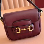 GUCCI 26S HORSEBIT 1955 BAG 13 IN DARK RED CALFSKIN - Image 2