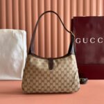 GUCCI 25S JACKIE MONOGRAM 28 CM IN LIGHT BROWN CANVAS AND CALFSKIN - Image 2