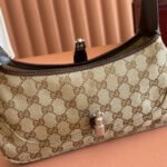 GUCCI 25S JACKIE MONOGRAM 27 CM IN LIGHT BROWN CANVAS AND CALFSKIN - Image 15