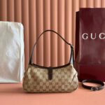 GUCCI 25S JACKIE MONOGRAM 27 CM IN LIGHT BROWN CANVAS AND CALFSKIN - Image 2