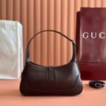 GUCCI 26S JACKIE SLIM SHOULDER BAG 27 IN DARK BROWN CALFSKIN - Image 13