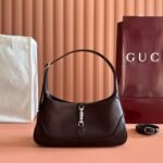 GUCCI 26S JACKIE SLIM SHOULDER BAG 27 IN DARK BROWN CALFSKIN - Image 10