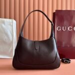 GUCCI 26S JACKIE SLIM SHOULDER BAG 28 IN DARK BROWN CALFSKIN - Image 2