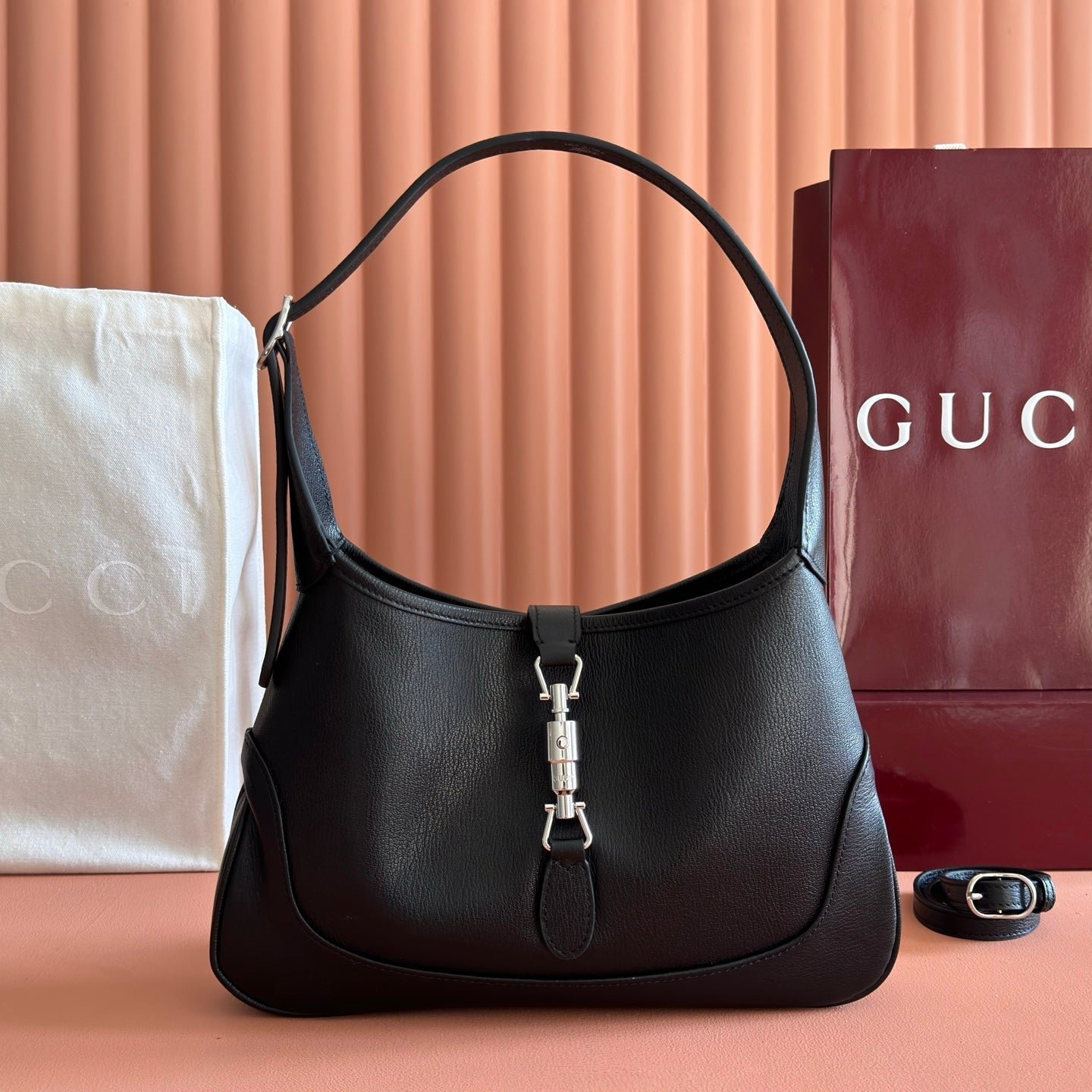 img_89648692_20251212_i1765534381215_8647_0_0_jpg GUCCI 26S JACKIE SLIM SHOULDER BAG 28 IN BLACK CALFSKIN - Image 1