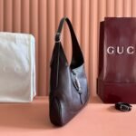 GUCCI 26S JACKIE SLIM SHOULDER BAG 28 IN DARK BROWN CALFSKIN - Image 14