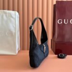 GUCCI 26S JACKIE SLIM SHOULDER BAG 27 IN BLACK CANVAS - Image 3