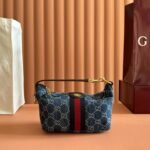 GUCCI 26S GIGLIO TOP HANDLE BAG 19 IN BLUE AND WHITE DENIM - Image 10