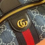 GUCCI 26S GIGLIO TOP HANDLE BAG 19 IN BLUE AND WHITE DENIM - Image 5