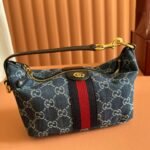GUCCI 26S GIGLIO TOP HANDLE BAG 19 IN BLUE AND WHITE DENIM - Image 7