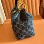 GUCCI 26S GIGLIO TOP HANDLE BAG 27 IN BLUE AND WHITE DENIM - Image 16