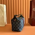 GUCCI 26S GIGLIO TOP HANDLE BAG 27 IN BLUE AND WHITE DENIM - Image 11