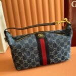 GUCCI 26S GIGLIO TOP HANDLE BAG 27 IN BLUE AND WHITE DENIM - Image 3