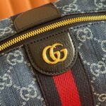 GUCCI 26S GIGLIO TOP HANDLE BAG 27 IN BLUE AND WHITE DENIM - Image 13