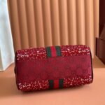 GUCCI 26S OPHIDIA BOSTON BAG 21 IN DARK RED CANVAS EMBELLISHED WITH RHINESTONES - Image 14