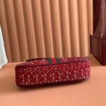 GUCCI 26S OPHIDIA SHOULDER BAG 26 IN DARK RED CANVAS EMBELLISHED WITH RHINESTONES - Image 13