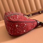 GUCCI 26S OPHIDIA SHOULDER BAG 26 IN DARK RED CANVAS EMBELLISHED WITH RHINESTONES - Image 5