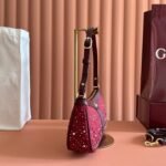 GUCCI 26S OPHIDIA SHOULDER BAG 26 IN DARK RED CANVAS EMBELLISHED WITH RHINESTONES - Image 2