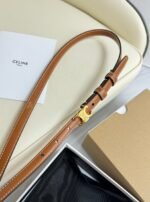 MINI TRIOMPHE BELT 13 MM BRONZE BROWN LEATHER GOLD HARDWARE - Image 6