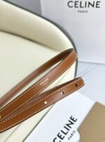 MINI TRIOMPHE BELT 13 MM BRONZE BROWN LEATHER GOLD HARDWARE - Image 8