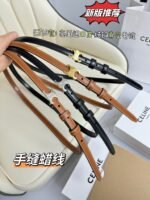 MINI TRIOMPHE BELT 13 MM BLACK LEATHER GOLD HARDWARE - Image 18
