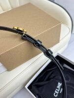 MINI TRIOMPHE BELT 13 MM BLACK LEATHER GOLD HARDWARE - Image 6