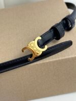 MINI TRIOMPHE BELT 13 MM BLACK LEATHER GOLD HARDWARE - Image 14