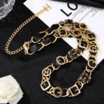 CHANEL 25S CHAIN BELT IN GOLD METALLIC AND BLACK CALFSKIN 614282 - Image 4