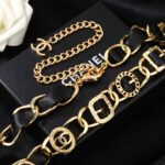 CHANEL 25S CHAIN BELT IN GOLD METALLIC AND BLACK CALFSKIN 614282 - Image 14