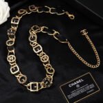 CHANEL 25S CHAIN BELT IN GOLD METALLIC AND BLACK CALFSKIN 614282 - Image 8